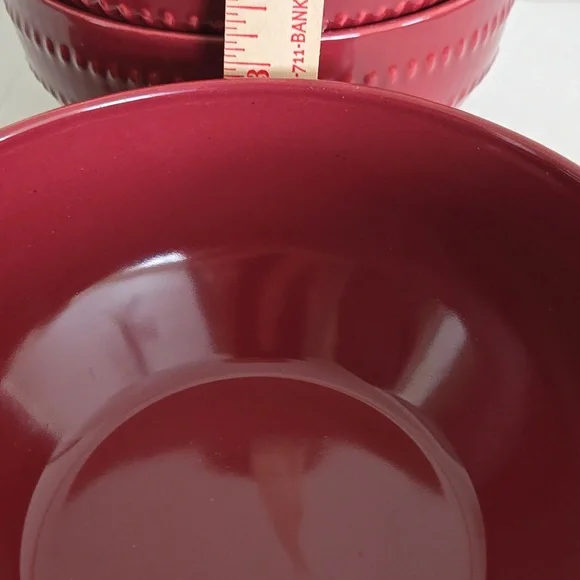 Royal Norfolk Four Cranberry Textured 6" Bowls - Picture 5 of 5